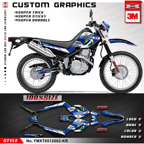 KUNGFU GRAPHICS Vinyl Decal Personalised Stickers Kit for Serow XT250 XT 250 2005 2006 2007 2008 2009 2010 2011 2012 Blue