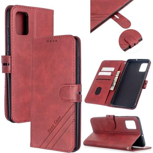 Leather Case for Galaxy Note 20 10 S20 Ultra S10 Lite S9 Plus A71 A51 5G A11 A41 A31 A21S A81 A91 A50 A30 M11 Wallet Flip Case