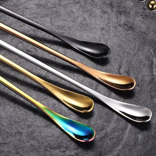 304 stainless steel ice spoon 23cm mixing spoon long handle Honey Spoon Bar spoon