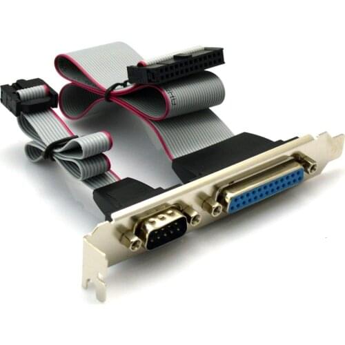 Motherboard Parallel LPT 25p Printer DB9 9pin RS232 com Port Cable slot bracket ;bracket COM+LPT(DB9 Malt +DB25 Female) F925MF