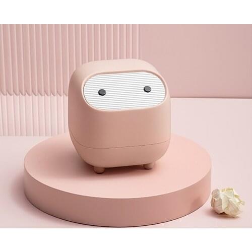 Mini Desktop Multifunctional Trash Canoffice Coffee Kitchen Small Garbage Can Cute Plastic Trash Can Shake Cover Small Paper