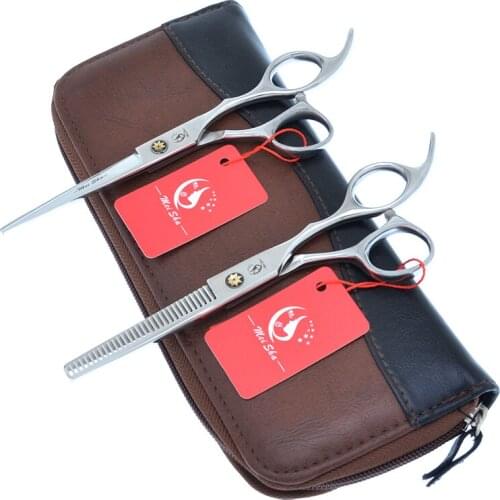 Meisha 5.5/6/6.5/7 inch Japan Steel Hairdressing Scissors Set Maple Leaf Screw Salon Hair Cutting Thinning Styling Shears A0162A