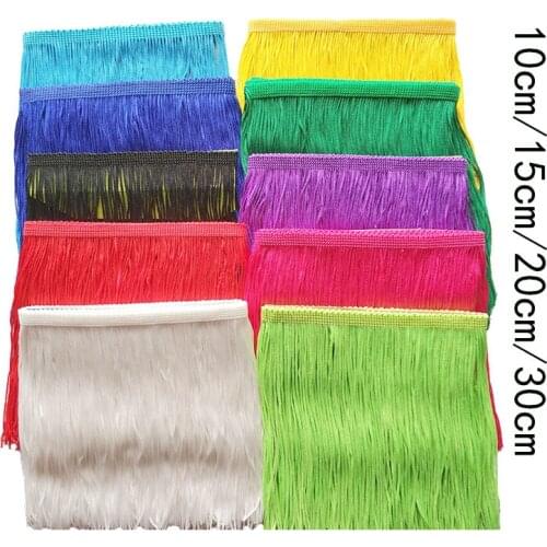 10yards 10/15/20cm Width Polyester Tassel Fringe Encryption Thread Lace Trimming for Latin Dress Curtain Diy Fabric Accessories