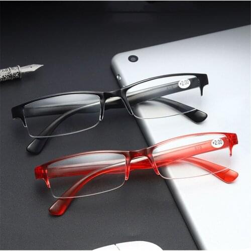 +1.0 1.5 2.5 3.5 4 Unisex Reading Glasses Men Women Elegant Half Frame Presbyopia Prescription Eyewear Presbyopic Glasses