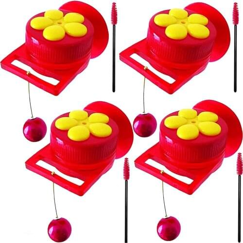 Plastics Bird Water Feeder Bottle Hanging Hummingbird Feeder Garden Outdoor Plastic Flower Iron Hook Bird Feeder