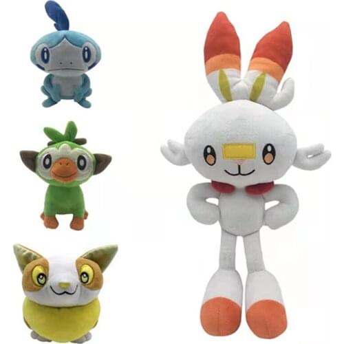 NEW 20cm-38cm Sobble Scorbunny Grookey Farfetch Plush Toys Anime Cartoon Super Evolution Toy for Kids Birthday Christmas Gifts