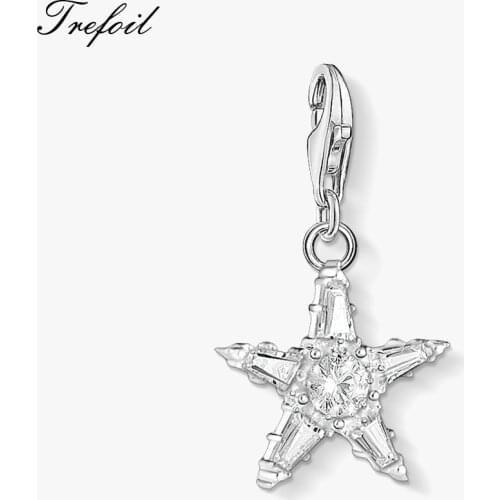 Star Charms Pendant Zirconia 925 Sterling Silver fit Bracelets 2021 New Jewelry DIY Making Cosmos Style Gift for Women Girls