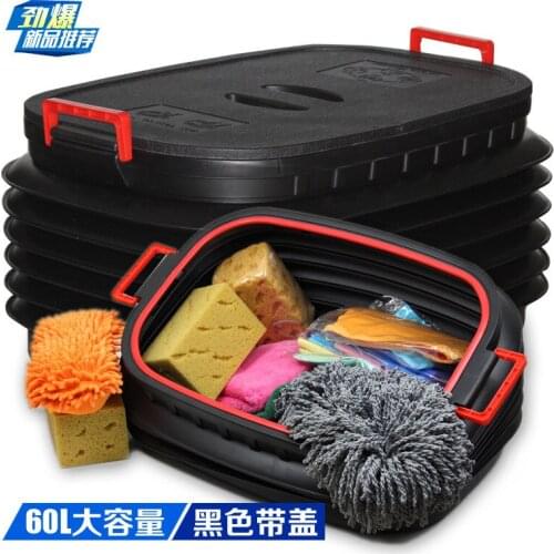 Backup bin for telescopic drum truck Receiving trash sundry bin water bucket black belt cover 60L