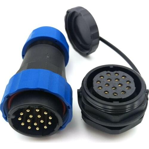 Sd28 10a 16pin power industrial cable connector, ip68 waterproof plug and socket