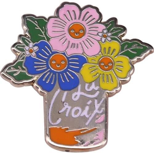 La Croix Flowers Hard Enamel Pin Badge brooch