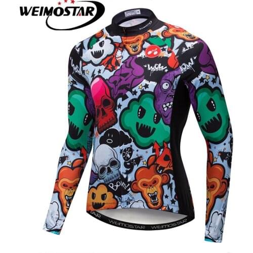 Weimostar Cycling Jersey Long Sleeve Autumn Mens Mountain Cycling Clothing Breathable Bicycle Wear Spring Road MTB Bike Jersey