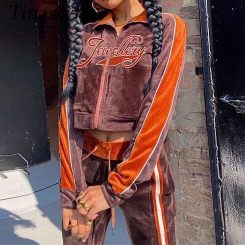 Tinastyle autumn two piece set women long sleeve hooded zipper sporty Jackets+leggings matching sets workout stretchy outfits