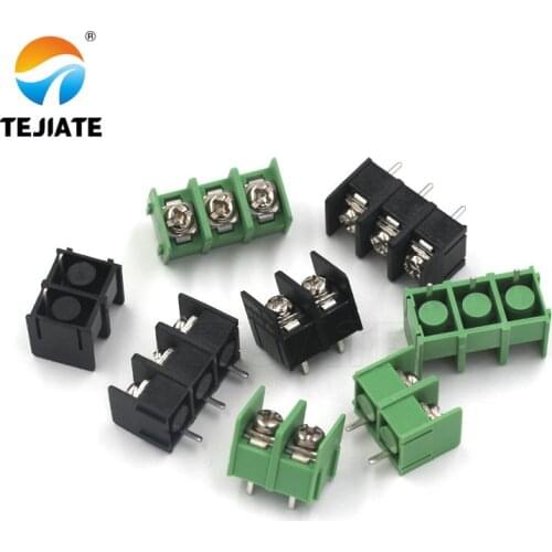 10PCS/lot 7.62 mm KF7.62 - 2P 3P 4P MG 762 - 2 3 4 Pin Can be spliced Screw Terminal Block Connector Black Green 7.62mm Pitch