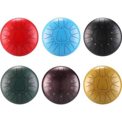 12 Inch 11 Notes Steel Tongue Drum Flower Style with Mallets Music Book Bag Percussion Instrument
