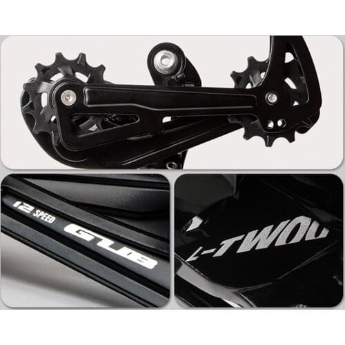 12-Speed Road Bike Long Cage Shadow Rear Derailleur Black with 12 Speed Right Shifter