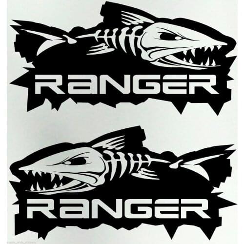 2pcs RANGER 4x4 FISH ute PAIR Big 300mm Fishing Boat Stickers 30cm