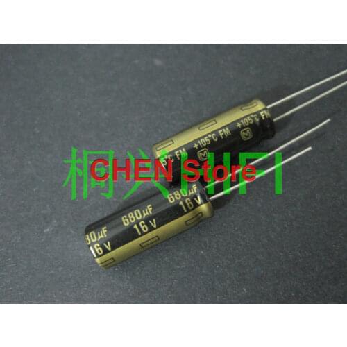 20PCS matsushita capacitor FM 16V680UF 8X20MM 680uF/16V ultra low internal resistance Electrolytic Capacitor 680uf 16v