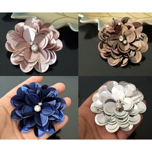 5Pcs/Lot Fashion sequined clothes lace patch pants dress applique beaded collar diy hand sew accessories