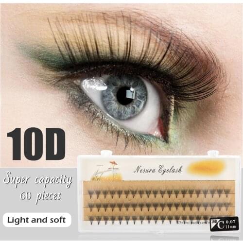 60pcs 8-14mm Natural False Eyelash Extension Eyes Makeup 2/3/4/5/6/10/20D Mink Individual Faux Eyelashes Fake Grafting Cilias
