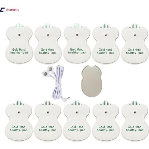 Freeshipping 10pcs good quality white Electrode Pads+1PC DC2.5MM Button 2 way electrode wires/cable+1PC Pad holder