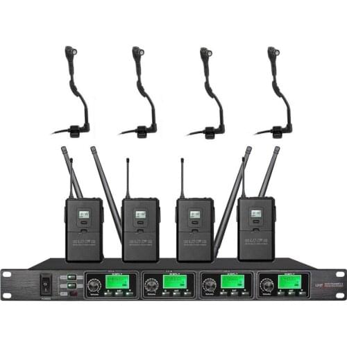 Bolymic Instrument Microphone 4 Channel Professional uhf Wireless headset microphone 4 For Saxophone Orchestral Vocal Erhu Flute