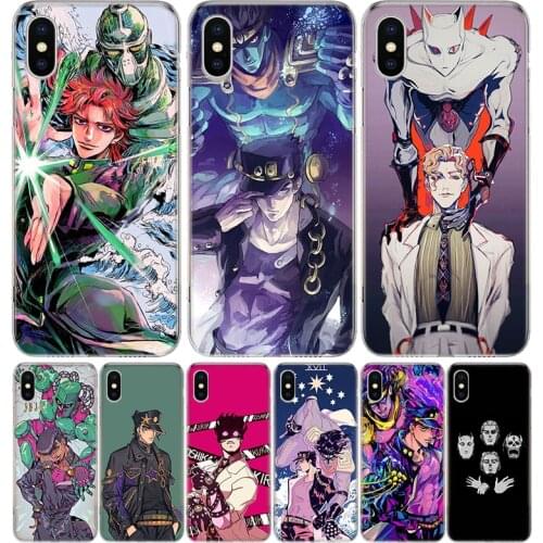 JoJo Bizarre Adventure Anime Cover Phone Case For Iphone 11 12 Mini Pro 7 6 X 8 6S Plus XS MAX + XR 5S SE 10 9 Art TPU Coque Cap