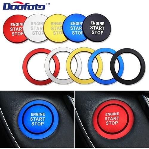 Doofoto Car Styling Engine Start Button Ring Covers Case For Toyota GT86 FT86 FR-S Corolla C-HR Rav4 Yaris 2018 2019 Accessories