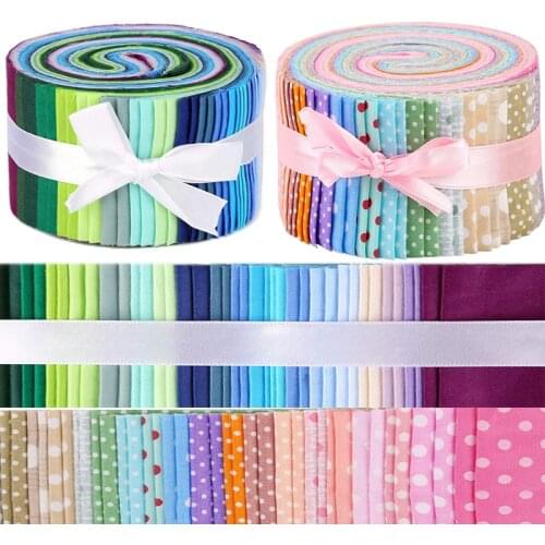 Dailylike 80Pcs Roll Up Cotton Fabric Quilting Strips, Patchwork Craft Cotton Quilting Fabric With Different Patterns For Crafts