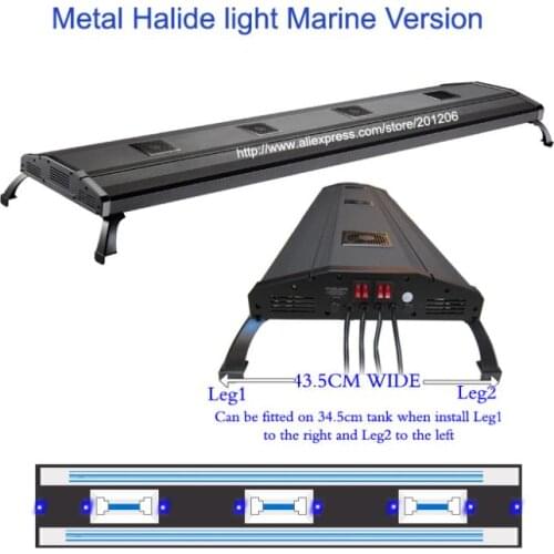 60" Metal Halide HQI+T5 770W/1070W Marine coral sps plant freshwater Aquarium Aquatic Pet Fish tank Light Lamp Lighting fixture