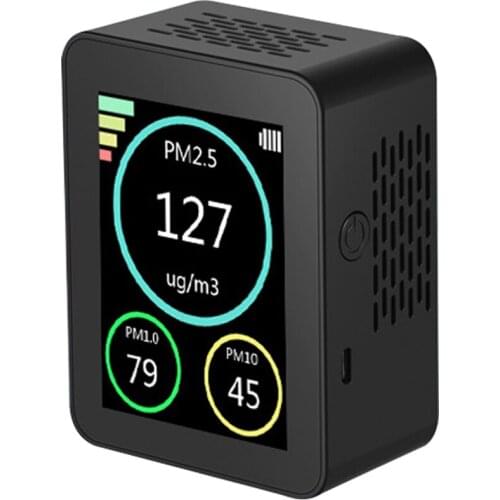 Gas Analyzer Air Quality Monitor Detector TFT Color Screen PM2.5 PM1.0 PM10 Haze Particle Detectors Instrument