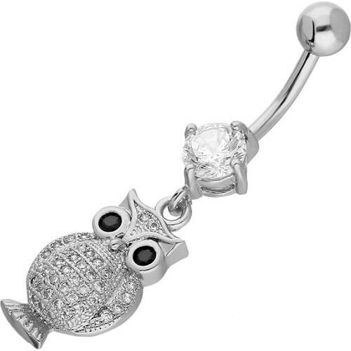 Getss Prg162A Owl Model Steel Navel Piercing