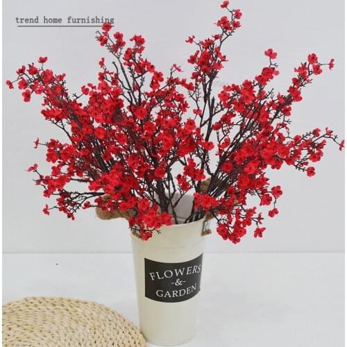 5Pcs Artificial Gypsophila Fake Flowers Branch for Home Wedding Decoration Road Leads Simulation Spring Decoration Flower