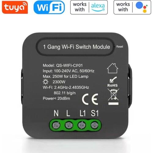 QS-WIFI-CP01 Tuya WiFi Samrt Switch Module Home Switch Conversion Module 1 Gang Switch Module Device Sharing Timing Function