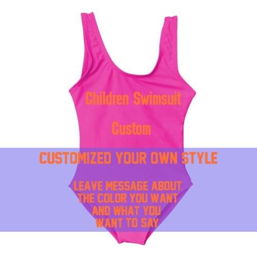New Custom Children Girls Kids Bikini One Piece Swimsuits Bathing Suits Desing Your Own Brand Style Swimwear Lining Baby Bikini