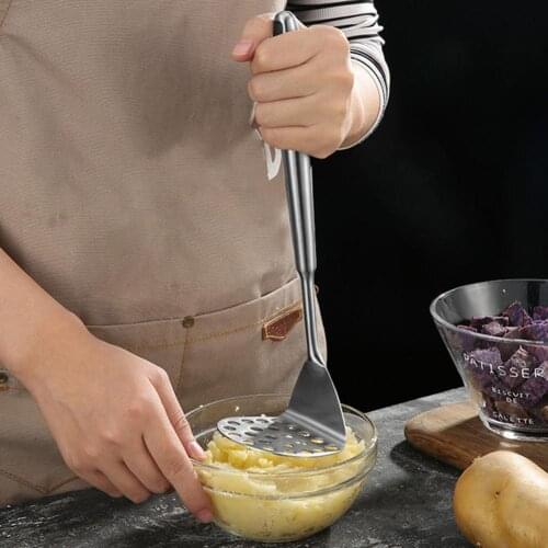 Potato Masher Anti-rust Lightweight Stainless Steel Potato Smasher Round Holes Food Masher Fruit Tools Kitchen Gadget Accessori