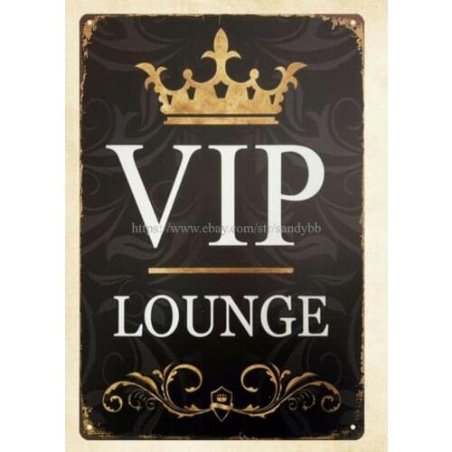 Vip Lounge metal crown tin sign restaurant pub to wall art