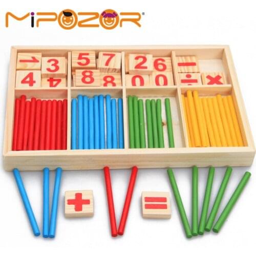 MIPOZOR Wooden Material Toys Educational Baby Montessori Beginner Math Toys Children Puzzle Learning Educative Toys For Kids