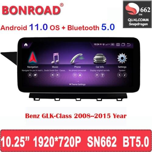 Bonroad 10.25inch Android 11.0 Car Monitor Mutilmedia Player For Mercedes Benz GLK Class X204 2008 - 2015 Head Unit GPS