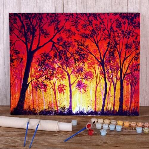 Natural Scenery Ardent DIY Painting By Numbers Package Oil Paints 50*70 Picture By Numbers Photo Wall Decoration Handicraft