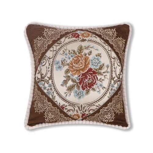 Embroidered Cotton Linen Pillowcase Multi-color Office Living Room Sofa Bedroom Cushion Cover Decoration Household Throw Pillows