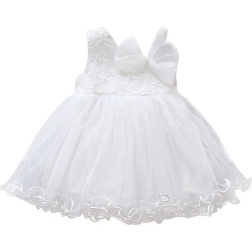 Little Girls One Strap Dress Toddler Baby Girls Sleeveless Bow Floral Tulle Princess Dress Party Princess Dresses Casual Clothes