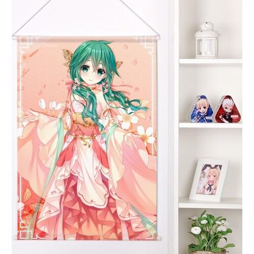 Flat New Japanese Anime Cartoon Date A Live Peach Skin Velvet Wall Scroll Poster Print
