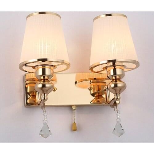 Modern minimalist 1/2 heads wall lights creative LED lamp bedroom bedside switch with double wall lamp room aisle wall FG594