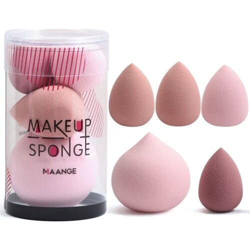 3/5Pcs Different Sizes Cosmetic Sponge Dry&Wet Use Makeup Puff Sponge Foundation Powder Blush Blender with Storage Box