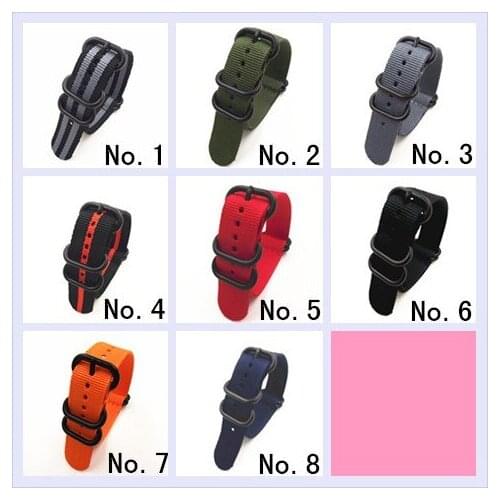 1PCS Heavy duty nylon straps 20mm 22mm 24mm Nylon Watch band NATO strap zulu strap watch strap ring buckle-6905