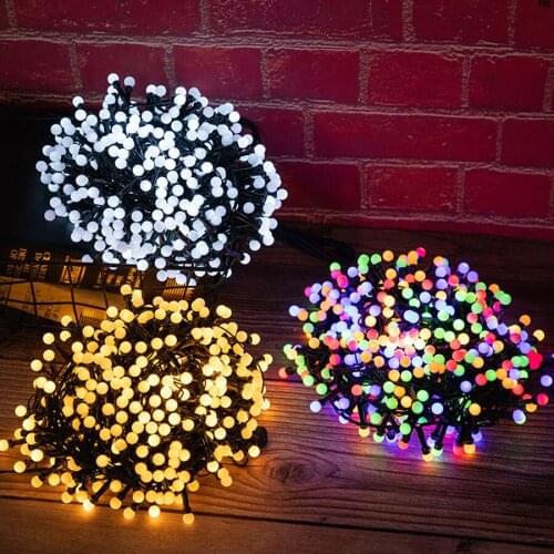 Thrisdar Christmas Decoration Starry Ball String Light 5/10M Outdoor Garden Mini Globe Fairy Garland Light Bedroom Wedding Party