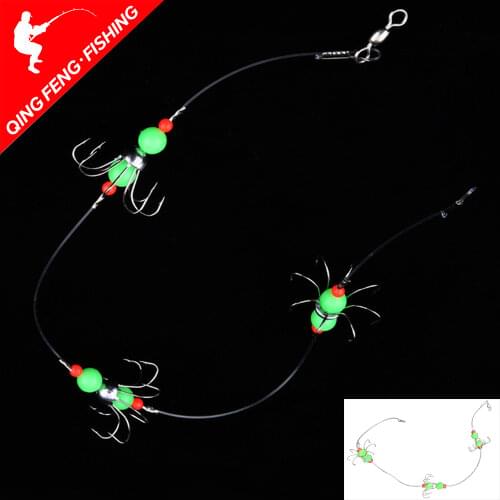 Luminous octopus skewer fishing hook stainless steel spreader rotating fishing tackle bait squid bait