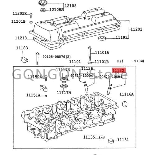 CAR intake valve duct bushing 1980-1999 Toy ot aCOR ONA COR ONA FR MAR K 2 CRE SSI DA CRO WN
