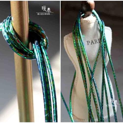 Green Shiny Snake Skin Texture Rope Ribbon DIY Necklace Belt Bags Decor Handmade Clothes Crafts Designer Accessories