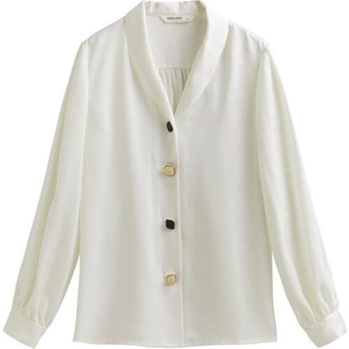 Vadim Hot Sale Blusa Shein Womens Shirt 2020 Spring New Sleeve Professional For Commuter V-neck Lantern Office Lady Full Solid